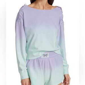 Heroine Sport Laced Ombre Pullover Mint Purple Sweatshirt
